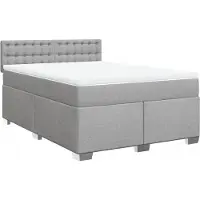 Syfax Boxspringbett mit Matratze Hellgrau 160x200 cm Stoff
