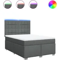 Syfax Boxspringbett mit Matratze Dunkelgrau 140x190 cm Stoff