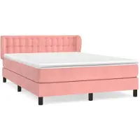 Syfax Boxspringbett mit Matratze Rosa 140x190 cm Samt