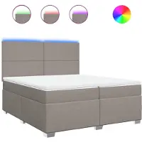 Syfax Boxspringbett mit Matratze Taupe 200x200 cm Stoff