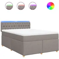 Syfax Boxspringbett mit Matratze Taupe 140x190 cm Stoff