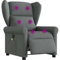 Syfax Massagesessel Elektrisch Dunkelgrau Stoff