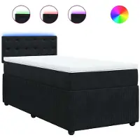Syfax Boxspringbett mit Matratze Schwarz 100x200 cm Samt
