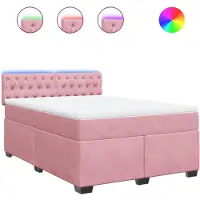 Syfax Boxspringbett mit Matratze Rosa 140x200 cm Samt