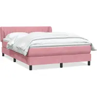 Syfax Boxspringbett mit Matratze Rosa 140x220 cm Samt