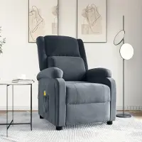 vidaXL Best Möbel Massagesessel Dunkelgrau Samt - Massagesessel Cloris Neu6956759 1parcel