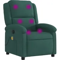 vidaXL Massage-Relaxsessel, dunkelgrüner Samt