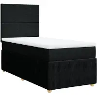 Syfax Boxspringbett mit Matratze Schwarz 90x190 cm Stoff