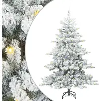 Syfax Künstlicher klappbarer Weihnachtsbaum Weiß 150 cm PVC und Stahl