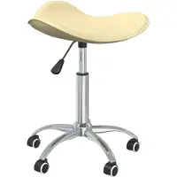 Syfax Bürostuhl Kunstleder Creme höhenverstellbar, schwenkbar, mit Rollen 44x44x(46-57) cm
