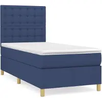 Syfax Boxspringbett mit Matratze Blau 90x190 cm Stoff