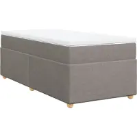 Syfax Boxspringbett mit Matratze Taupe 90x200 cm Stoff