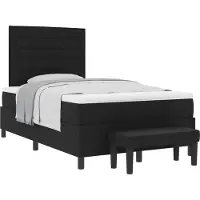 Syfax Boxspringbett mit Kopfteil Schwarz 120 x 200 cm Stoff