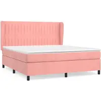 Syfax Boxspringbett mit Matratze Rosa 160x200 cm Samt