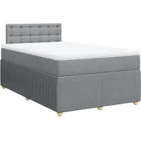 Syfax Boxspringbett mit Matratze Hellgrau 120x200 cm Stoff