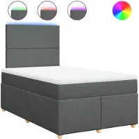 Syfax Boxspringbett mit Matratze Dunkelgrau 120x200 cm Stoff