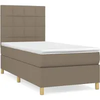 Syfax Boxspringbett mit Matratze Taupe 90x190 cm Stoff