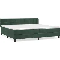 Syfax Boxspringbett mit Matratze Dunkelgrün 200x200 cm Samt