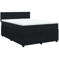 Syfax Boxspringbett mit Matratze Schwarz 140x190 cm Samt