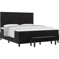 vidaXL Boxspringbett mit Kopfteil Schwarz 200 x 180 cm Samt