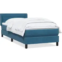 Syfax Boxspringbett mit Matratze Dunkelblau 80x220 cm Samt