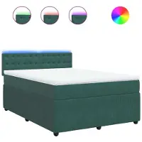Syfax Boxspringbett mit Matratze Dunkelgrün 160x200 cm Samt