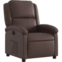 Syfax Relaxsessel Kunstleder Braun, manuelle Liegefunktion, 71 cm breit, 86,5 cm tief