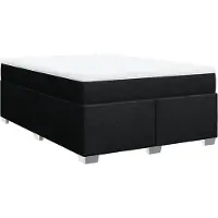 Syfax Boxspringbett mit Matratze Schwarz 140x190 cm Stoff
