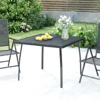 Prolenta Maison Exclusive - Gartentisch Anthrazit 100x100x72 cm Stahlgitter