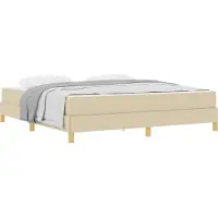 Syfax Boxspringbett mit Matratze Creme 180 x 200 cm Stoff