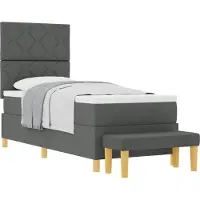 Syfax Boxspringbett mit Kopfteil Dunkelgrau 200 x 80 cm Stoff