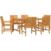 vidaXL Garten Essgruppe 7 Stk. Braun Massivholz Akazie