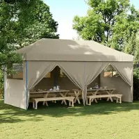 Prolenta Maison Exclusive - Partyzelt Pop-up 580 x 292 x 315 cm Taupe Oxford-Stoff