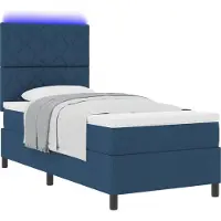 Syfax Boxspringbett mit Matratze mit LED Blau 100 x 200 cm Stoff