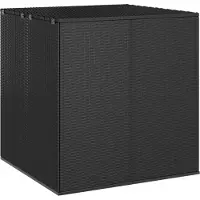 The Living Store Garten-Kissenbox PE Rattan 100x97,5x104 cm Schwarz