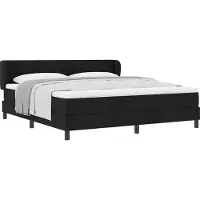 Syfax Boxspringbett mit Matratze Schwarz 180 x 200 cm Stoff