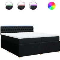 Syfax Boxspringbett mit Matratze Schwarz 200x200 cm Stoff