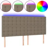 Syfax LED Kopfteil Taupe 200x5x118/128 cm Stoff