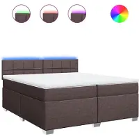 Syfax Boxspringbett mit Matratze Dunkelbraun 200x200 cm Stoff