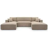 Beautysofa Ecksofa mit Schlaffunktion CORSO U, Farbe: Cappuccino (Poso2)