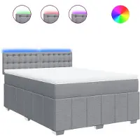 Syfax Boxspringbett mit Matratze Hellgrau 160x200 cm Stoff