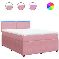 Syfax Boxspringbett mit Matratze Rosa 140x200 cm Samt