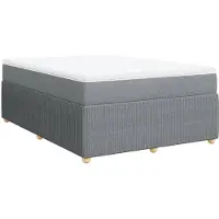 Syfax Boxspringbett mit Matratze Hellgrau 140x190 cm Stoff