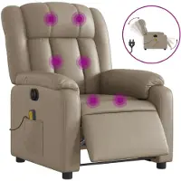 Syfax Massagesessel Elektrisch Cappuccino-Braun Kunstleder