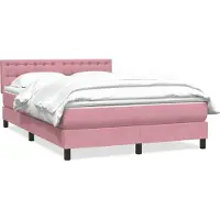 Syfax Boxspringbett mit Matratze Rosa 140x210 cm Samt
