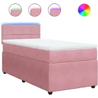 Syfax Boxspringbett mit Matratze Rosa 100x200 cm Samt