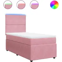 Syfax Boxspringbett mit Matratze Rosa 100x200 cm Samt