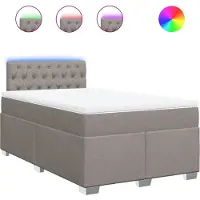 vidaXL Boxspringbett mit Matratze Taupe 120x190 cm Stoff