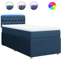 Syfax Boxspringbett mit Matratze Blau 100x200 cm Stoff