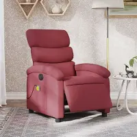 Prolenta Maison Exclusive - Massagesessel Elektrisch Weinrot Stoff
